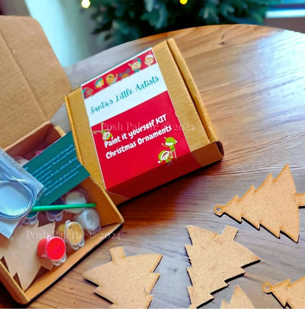 Santa's Little Artists (DIY paint yourself ornament kit)